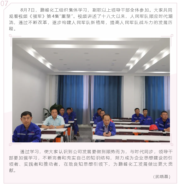 鵬峰化工組織集體學習33