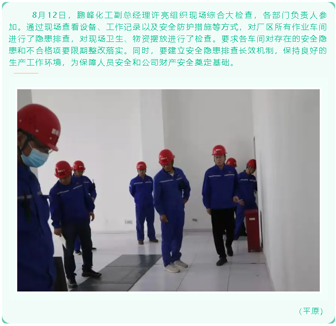 鵬峰化工組織現(xiàn)場綜合大檢查19