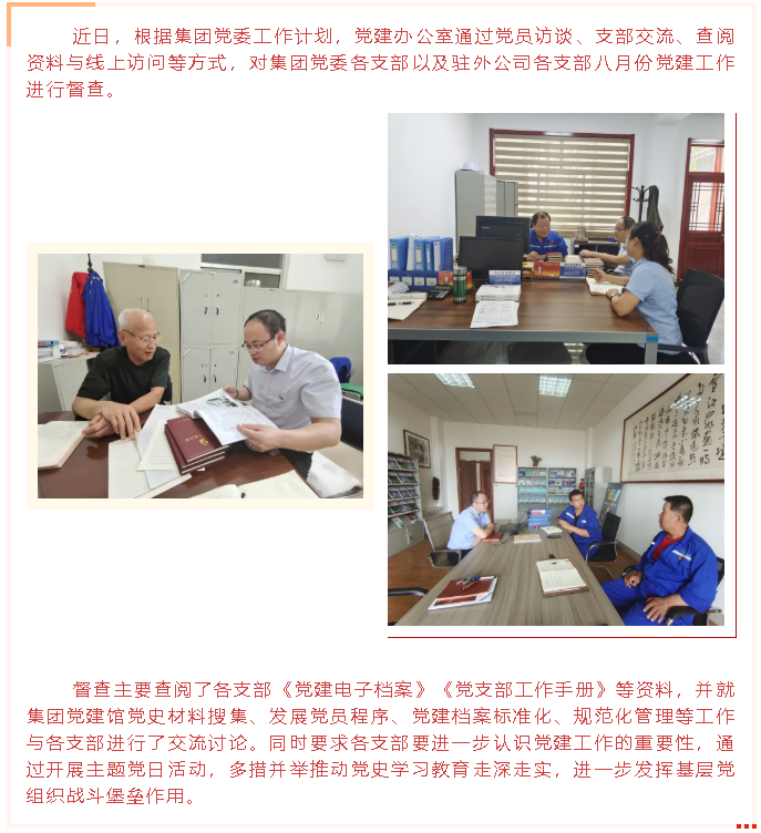 集團黨建辦開展八月份黨建工作督查43