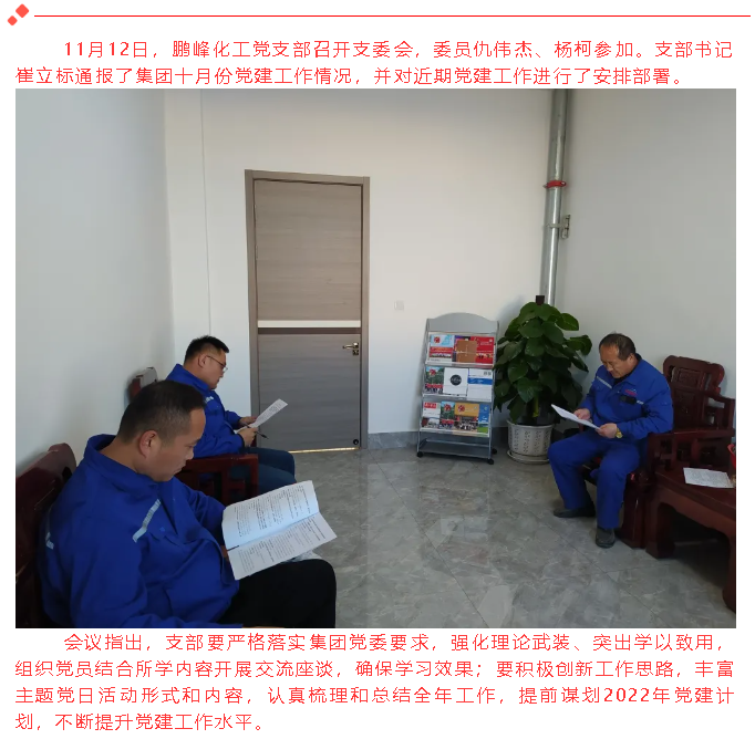 鵬峰化工黨支部召開支委會(huì)49